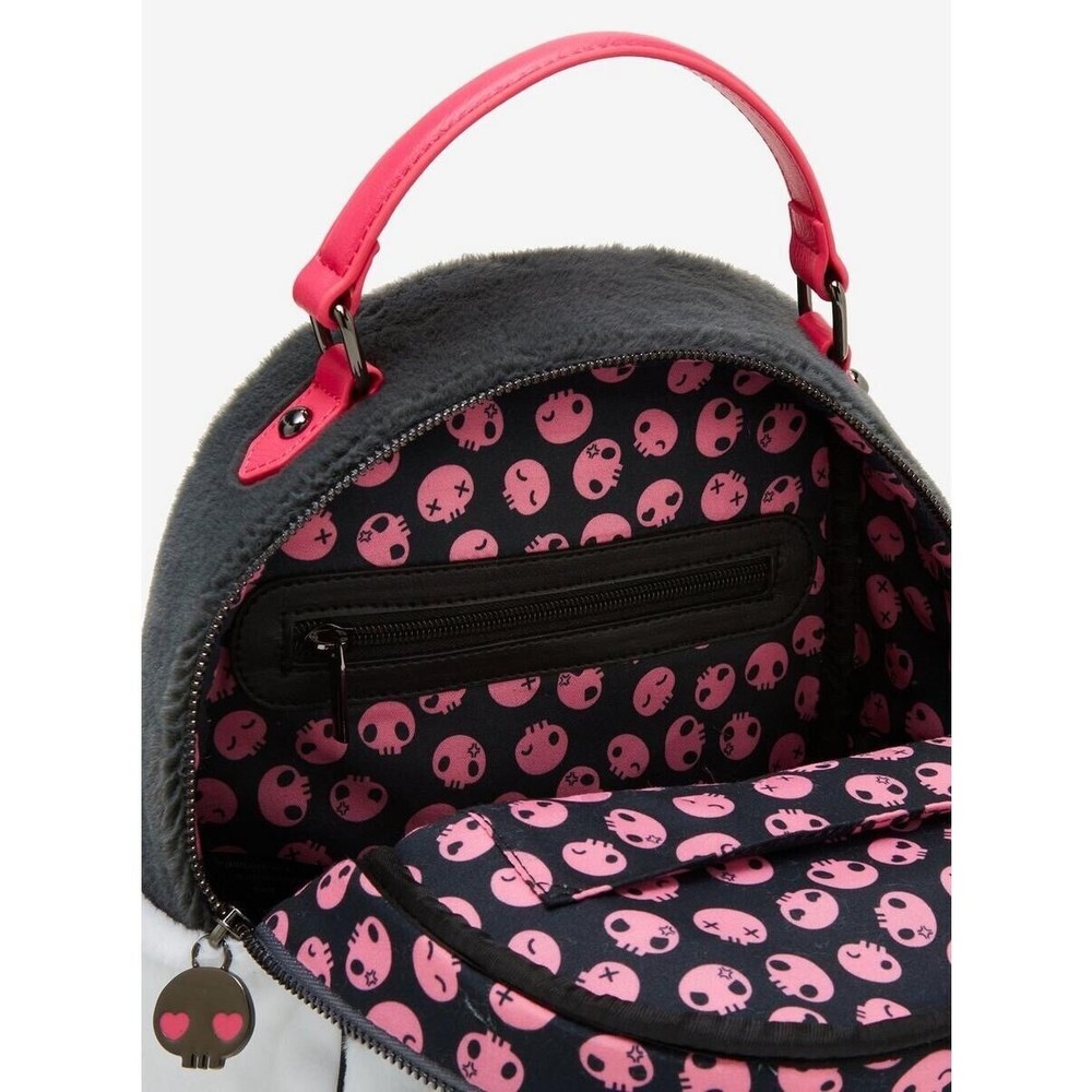 Sanrio Kuromi Heart Eyes Figural Mini Backpack Faux Fur 3D Ears Sealed In A Bag - Picture 4 of 11